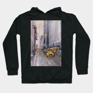 Hey Taxi - New York City Midtown Rain Watercolors Hoodie